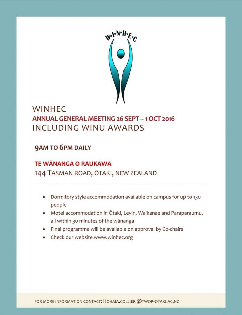WINHEC AGM 2016 WINHEC flyer